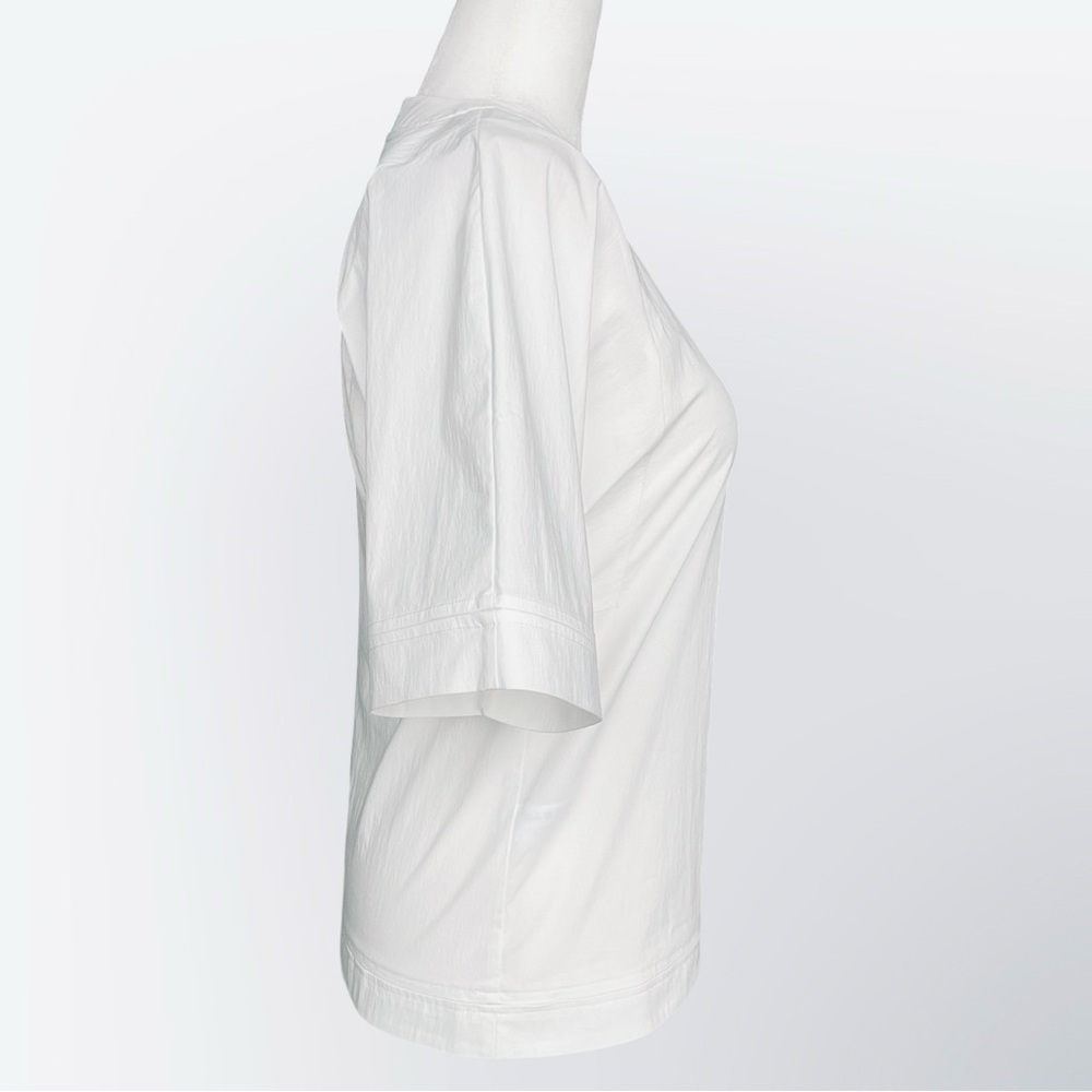 Modern Citizen “Chiyo” Side Button Short Sleeve Zip-Back Blouse Top White XS EUC - Picture 5 of 16